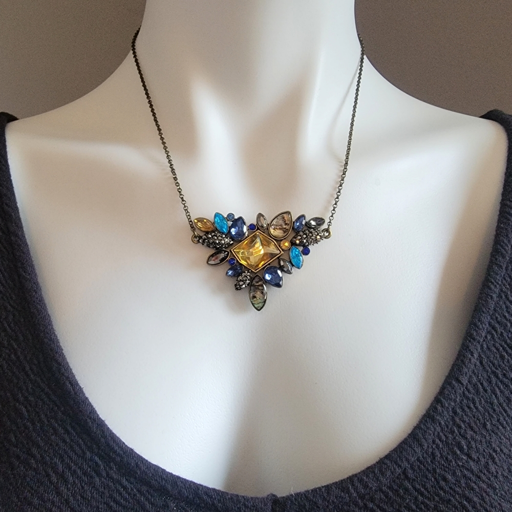 Rhinestone Cluster Necklace